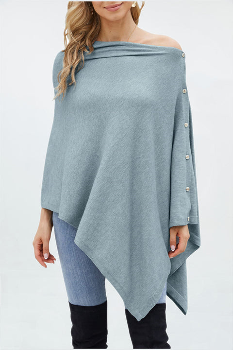Women One Piece Shawls with Button Closure