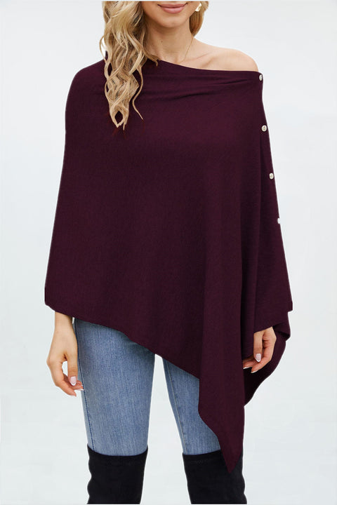 Women One Piece Shawls with Button Closure