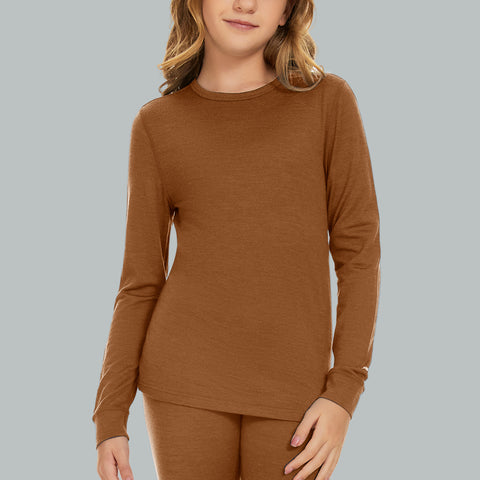IGUANA Kid's Unisex 190 Merino Wool Base Layer Top Long Sleeve Crew Thermal Top