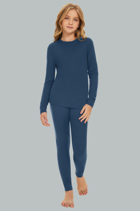 IGUANA Kid's Unisex 190 Merino Wool Base Layer Set Thermal Top and Bottom
