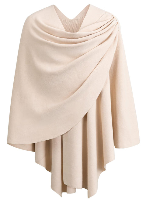 Womens Large Cross Front Poncho Sweater Knitted Shawls
