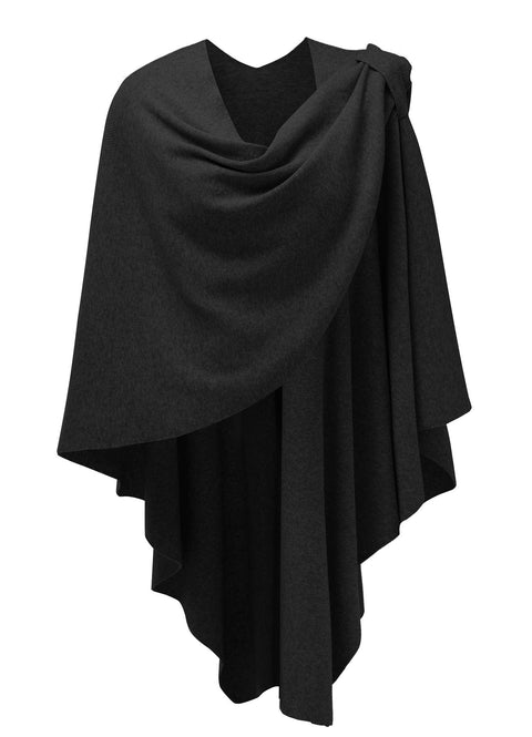 Womens Large Cross Front Poncho Sweater Knitted Shawls