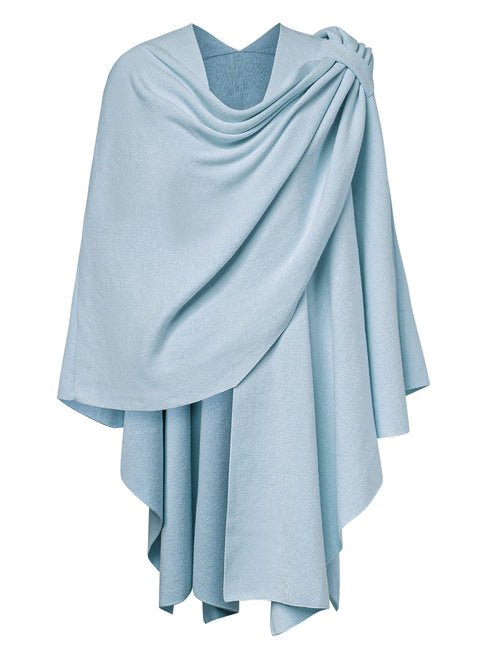 Womens Large Cross Front Poncho Sweater Knitted Shawls