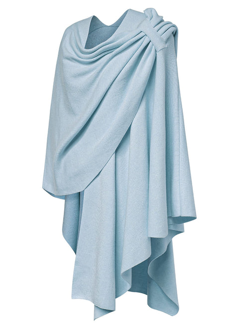 Womens Large Cross Front Poncho Sweater Knitted Shawls