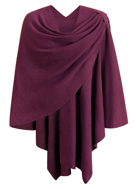 Womens Large Cross Front Poncho Sweater Knitted Shawls