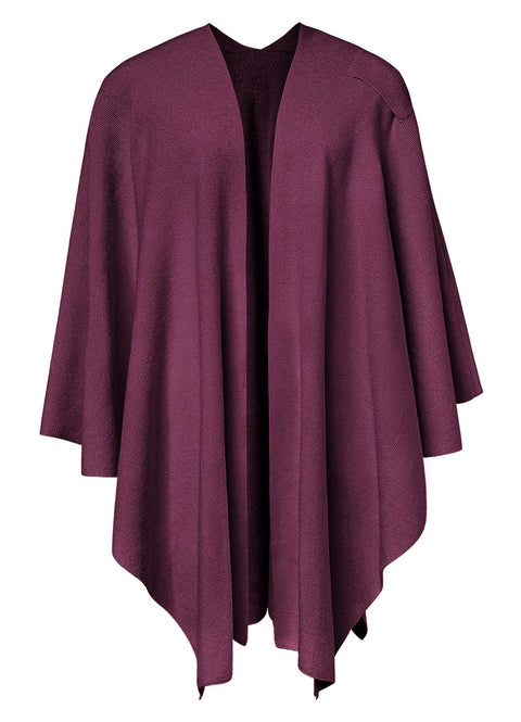 Womens Large Cross Front Poncho Sweater Knitted Shawls