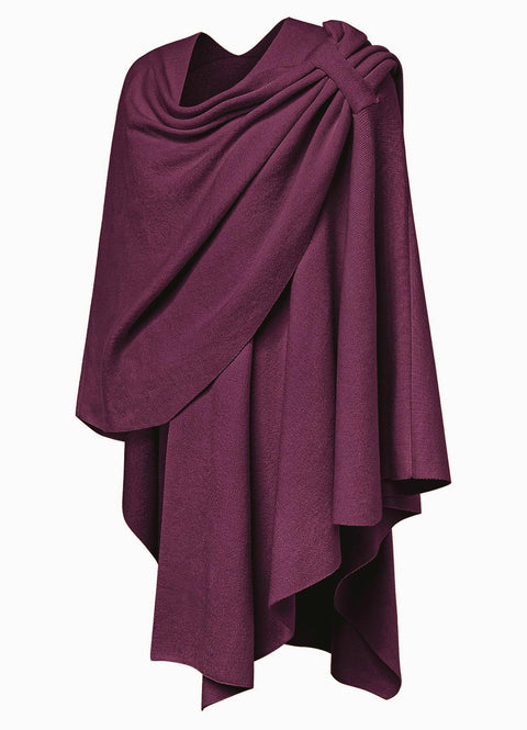Womens Large Cross Front Poncho Sweater Knitted Shawls