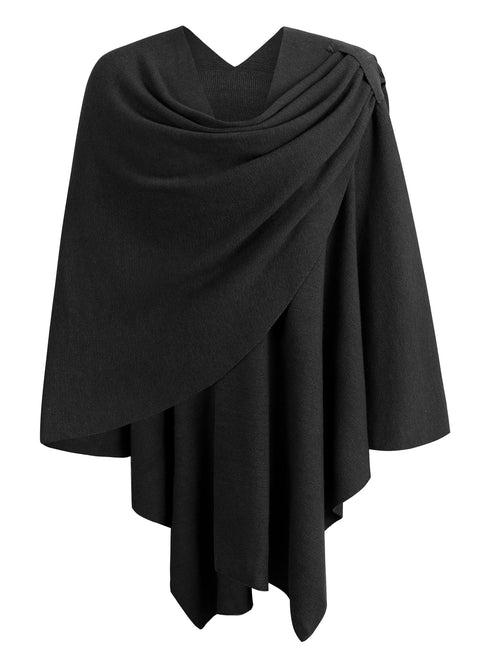 Womens Large Cross Front Poncho Sweater Knitted Shawls