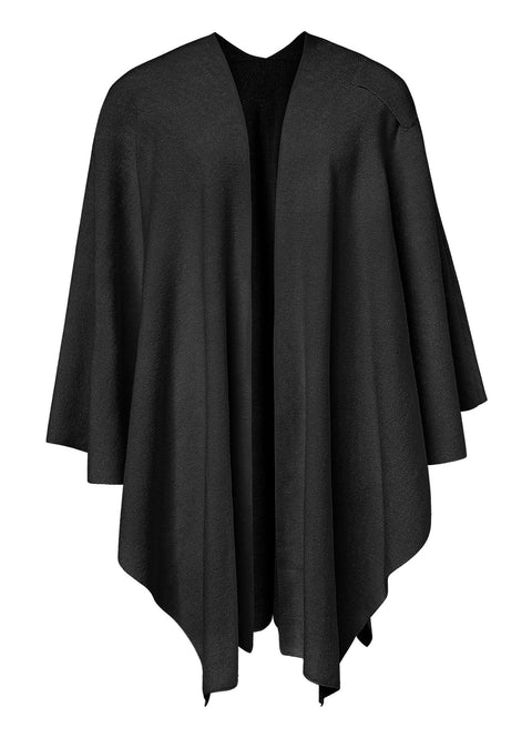 Womens Large Cross Front Poncho Sweater Knitted Shawls