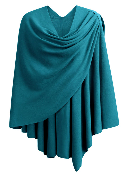 Womens Large Cross Front Poncho Sweater Knitted Shawls