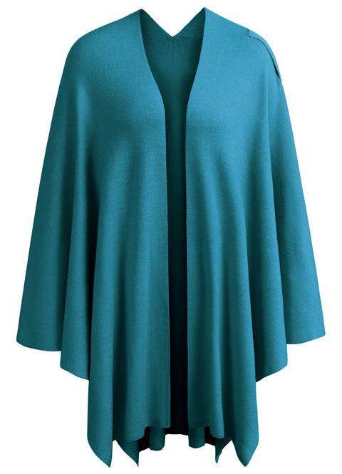 Womens Large Cross Front Poncho Sweater Knitted Shawls