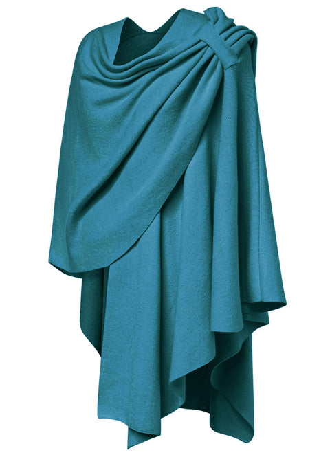 Womens Large Cross Front Poncho Sweater Knitted Shawls