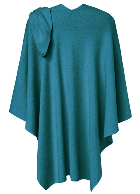 Womens Large Cross Front Poncho Sweater Knitted Shawls