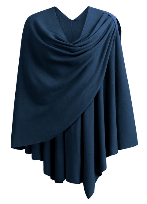 Womens Large Cross Front Poncho Sweater Knitted Shawls