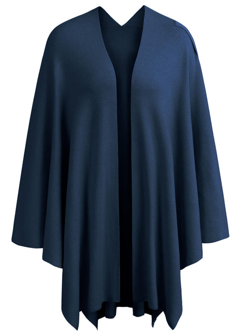 Womens Large Cross Front Poncho Sweater Knitted Shawls
