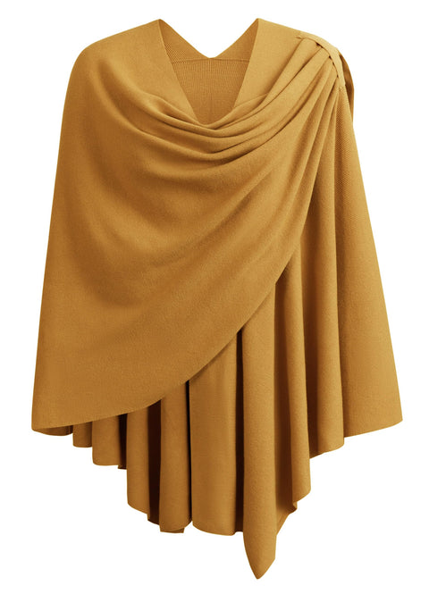 Womens Large Cross Front Poncho Sweater Knitted Shawls