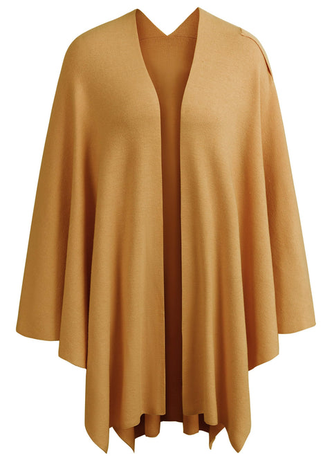 Womens Large Cross Front Poncho Sweater Knitted Shawls