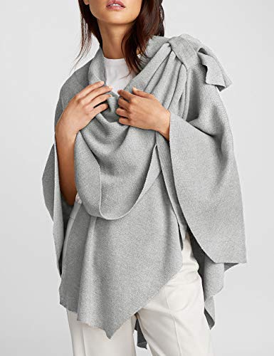 Womens Large Cross Front Poncho Sweater Knitted Shawls