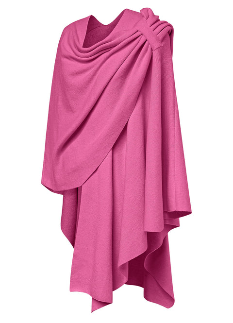 Womens Large Cross Front Poncho Sweater Knitted Shawls