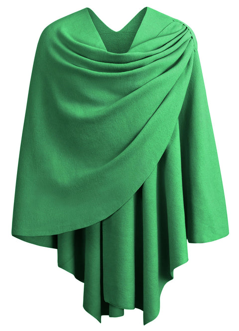 Womens Large Cross Front Poncho Sweater Knitted Shawls