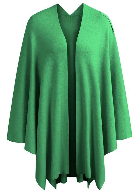 Womens Large Cross Front Poncho Sweater Knitted Shawls
