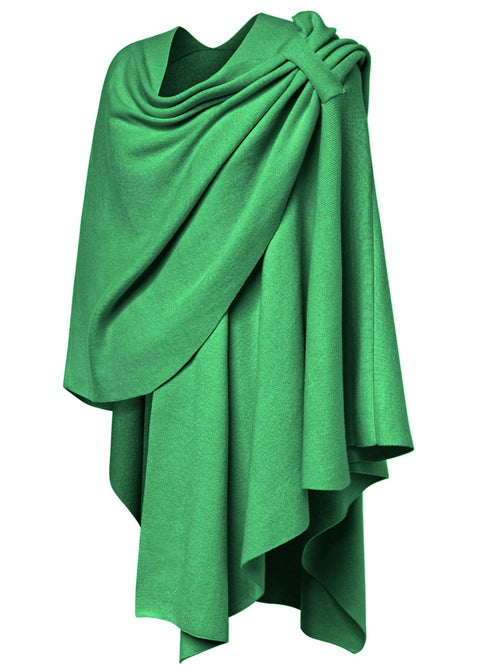 Womens Large Cross Front Poncho Sweater Knitted Shawls