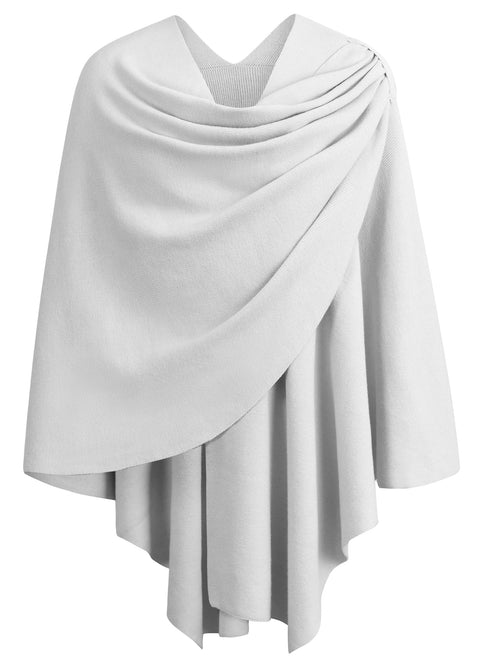Womens Large Cross Front Poncho Sweater Knitted Shawls