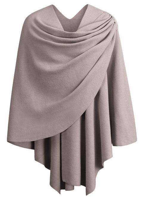 Womens Large Cross Front Poncho Sweater Knitted Shawls