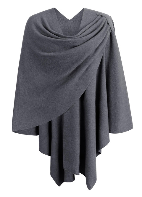 Womens Large Cross Front Poncho Sweater Knitted Shawls