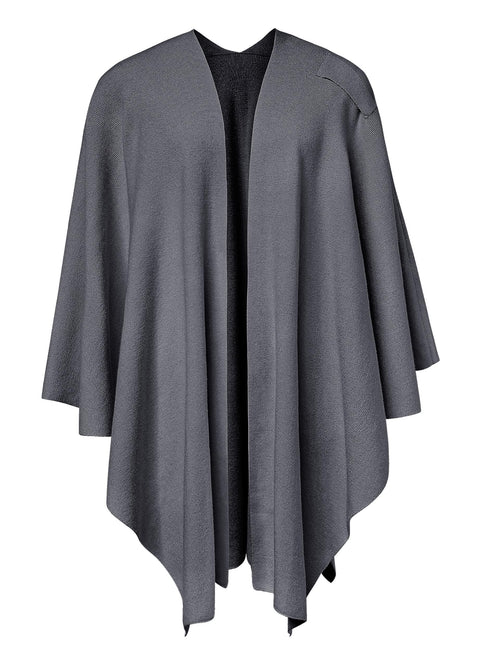 Womens Large Cross Front Poncho Sweater Knitted Shawls
