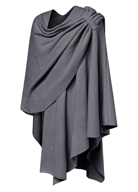 Womens Large Cross Front Poncho Sweater Knitted Shawls