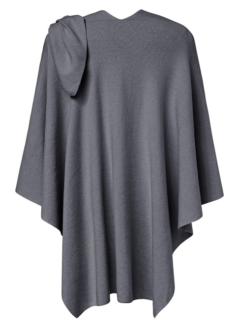 Womens Large Cross Front Poncho Sweater Knitted Shawls