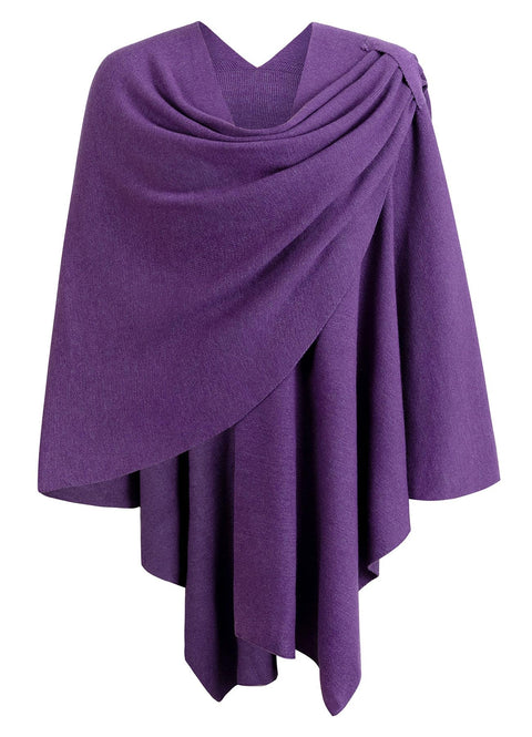 Womens Large Cross Front Poncho Sweater Knitted Shawls