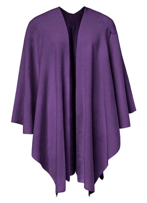 Womens Large Cross Front Poncho Sweater Knitted Shawls