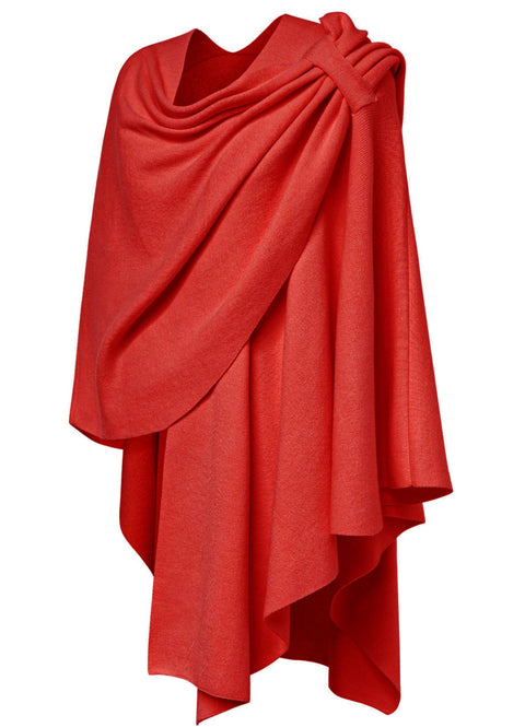 Womens Large Cross Front Poncho Sweater Knitted Shawls
