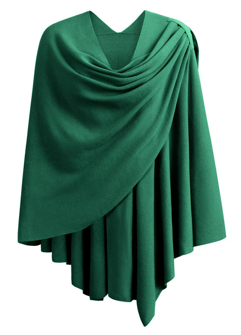 Womens Large Cross Front Poncho Sweater Knitted Shawls
