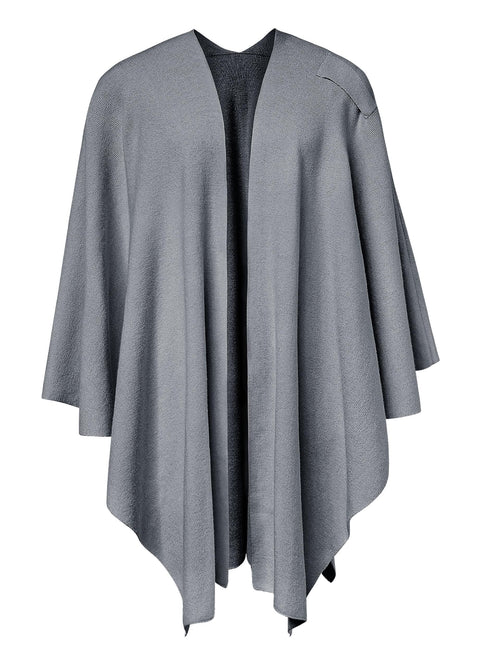 Womens Large Cross Front Poncho Sweater Knitted Shawls