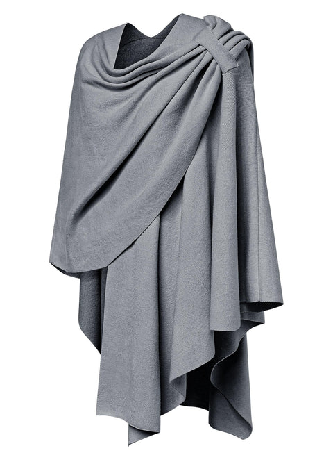 Womens Large Cross Front Poncho Sweater Knitted Shawls