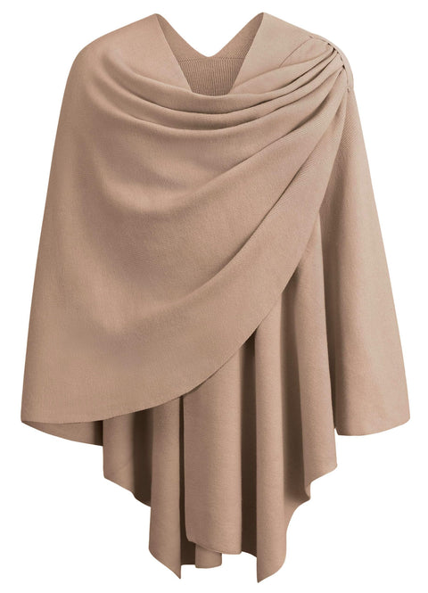 Womens Large Cross Front Poncho Sweater Knitted Shawls