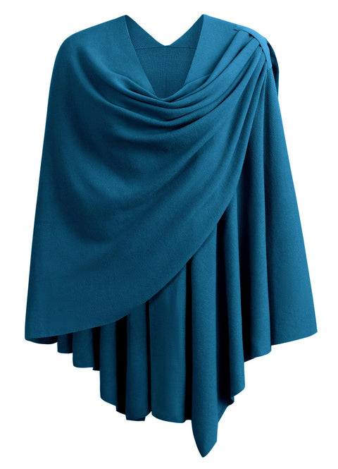 Womens Large Cross Front Poncho Sweater Knitted Shawls