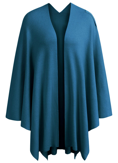 Womens Large Cross Front Poncho Sweater Knitted Shawls