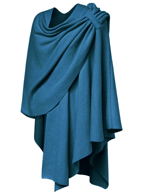 Womens Large Cross Front Poncho Sweater Knitted Shawls