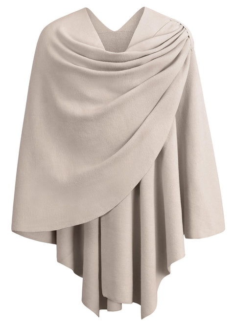 Womens Large Cross Front Poncho Sweater Knitted Shawls