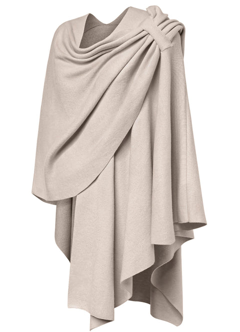 Womens Large Cross Front Poncho Sweater Knitted Shawls