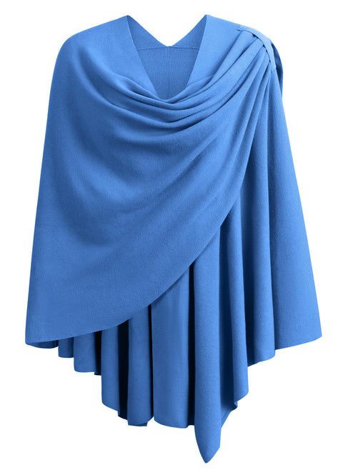 Womens Large Cross Front Poncho Sweater Knitted Shawls