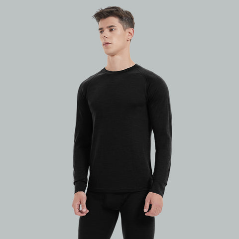 IGUANA Men's 190 Merino Wool Base Layer Set Thermal Top and Bottom