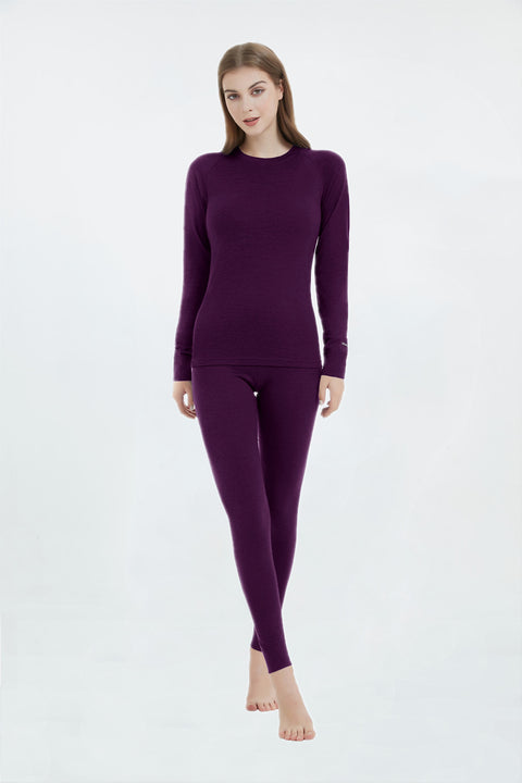 IGUANA Women's 190 Merino Wool Base Layer Set Thermal Top and Bottom
