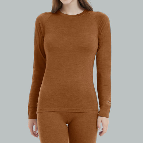 IGUANA Women's 190 Merino Wool Base Layer Shirt Long Sleeve Crew Thermal Top