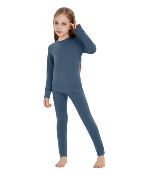 Kid's 260 Merino Wool Unisex Base Layer Set Midweight Thermal Underwear Set
