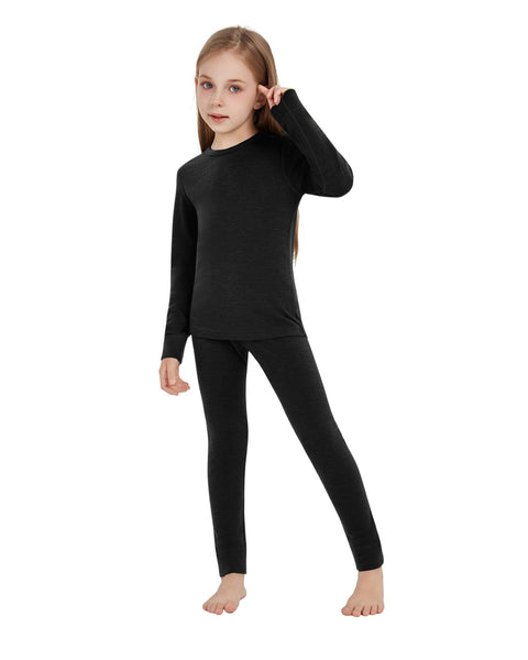 Kid's 260 Merino Wool Unisex Base Layer Set Midweight Thermal Underwear Set